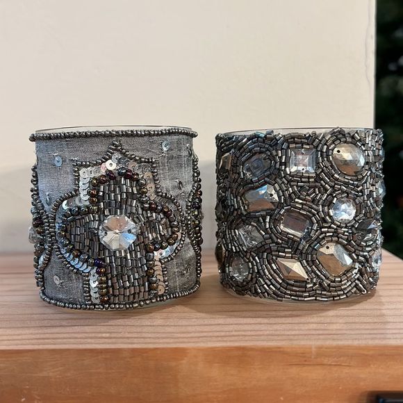 unknown Other - Beaded votive candle holders